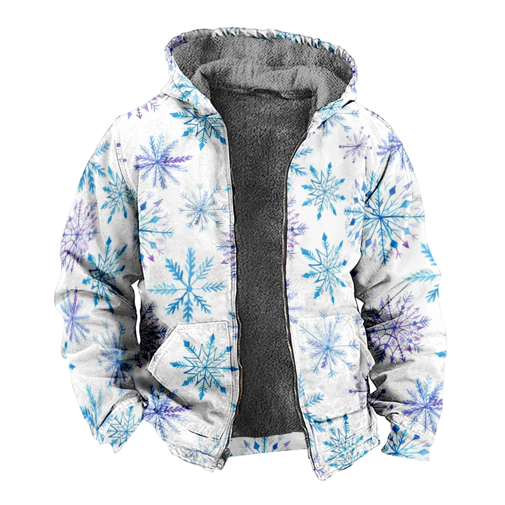 Men's Winter Jackets Coats,snowflake casual Pattern Cotton Clothes Overcoat Thermal Minimalist Dance