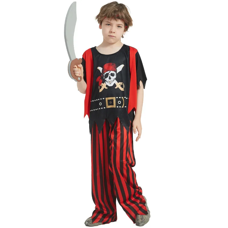 Boys Pirate Costume Halloween  Birthday Carnival Party Kids Dress Up Costume Vintage Pirate Clothing Set