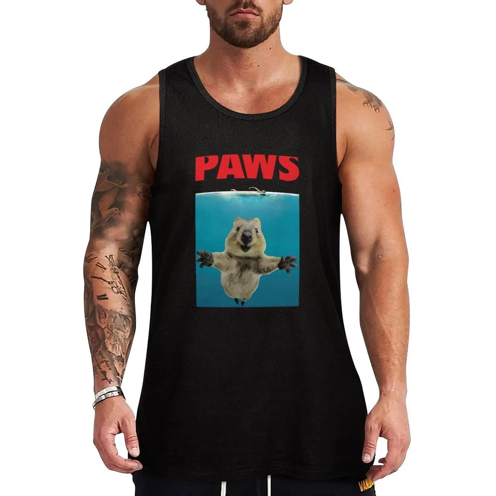 

Paws Quokka Funny Animal Tank Top mens clothing mens designer clothes summer Men sleeveless tee