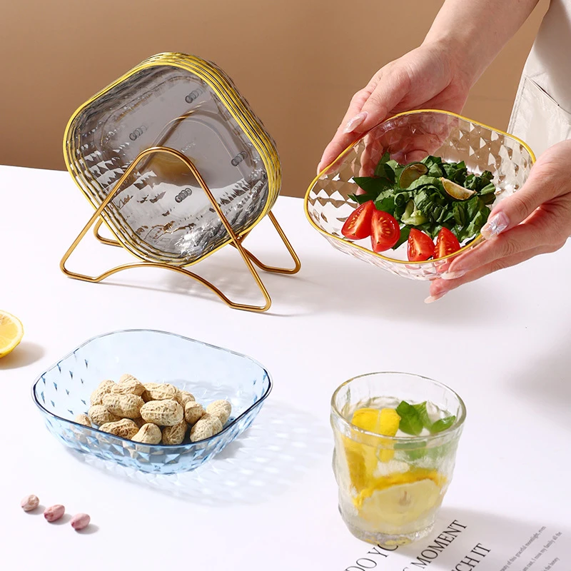 Elegant Plastic Plates Pallets Salad Dinner Serving Round Polypropylene (pp) Food Dish Home Child Dishes 4pcs / 6pcs