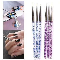 3Pcs French Stripe Nail Art Liner Brush Set 3D Tips Line Stripes DIY Drawing Pen UV Gel Brushes Painting Pen Manicure Tools
