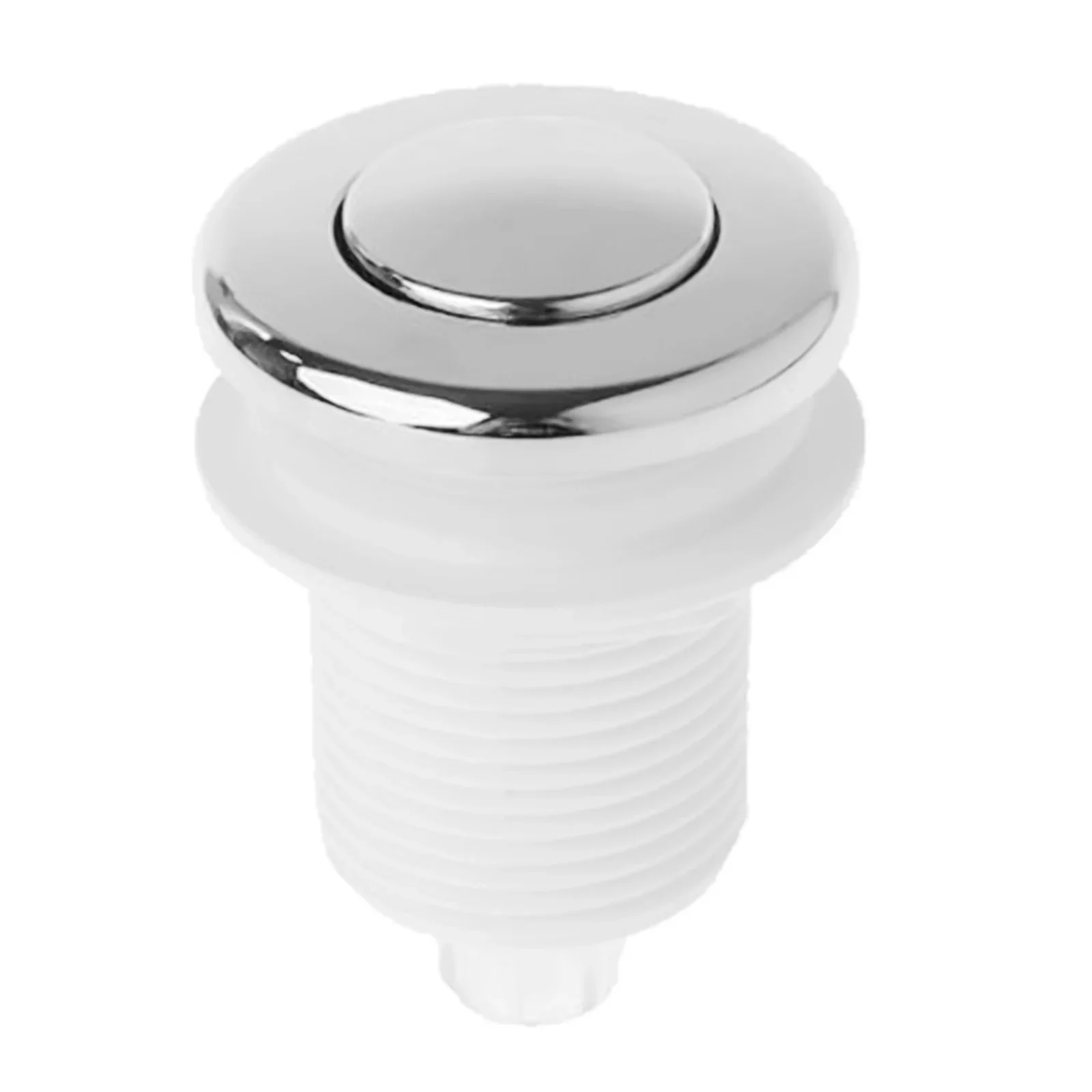 For Bathtub Air Pressure Switch 32mm White Air Switch Button Bright Chrome Plating On Off Push Pneumatic Switch