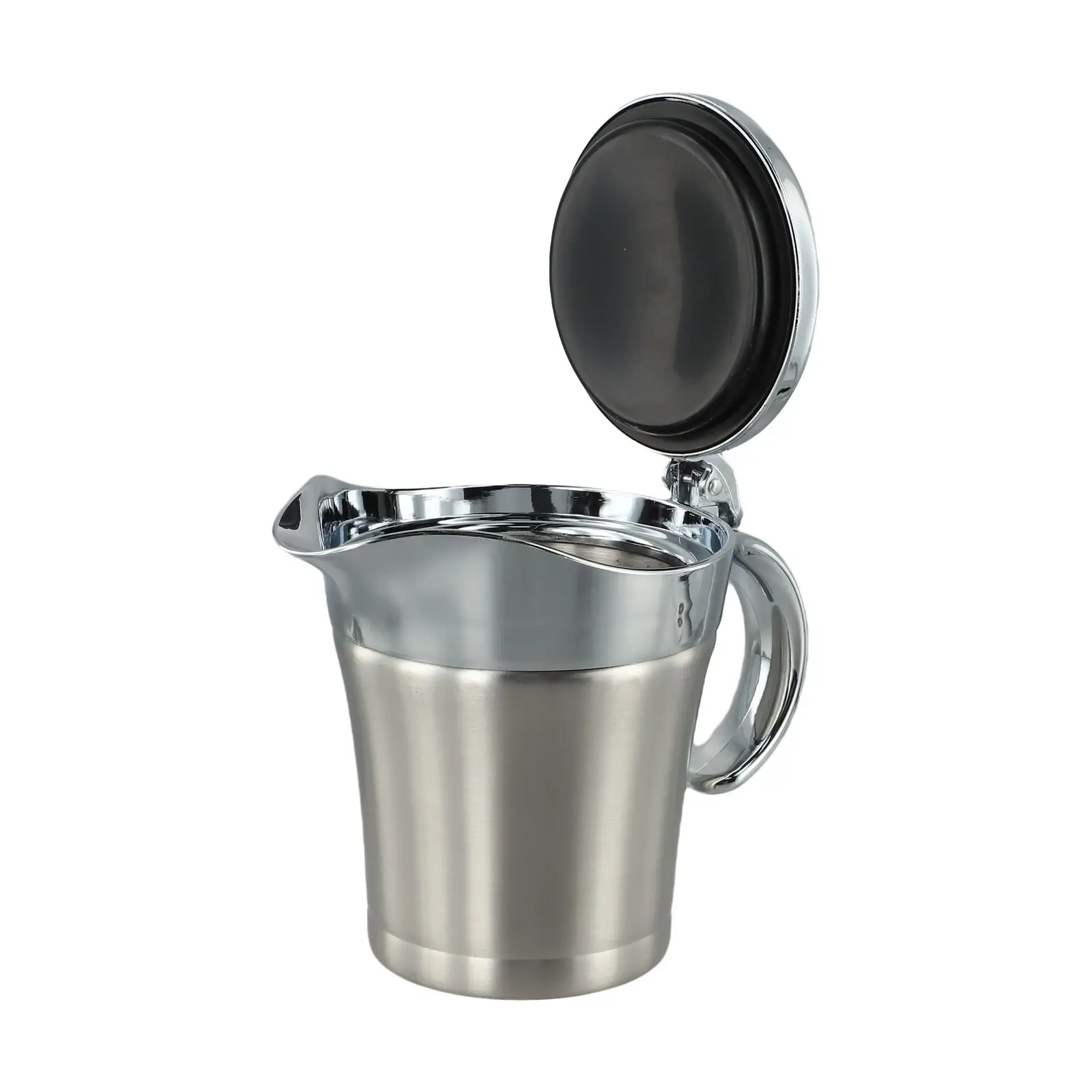 Stainless Steel Double Walled Insulated Gravy Boat Sauce Salad Dressings Jug With Hinged Lid 450/750ML