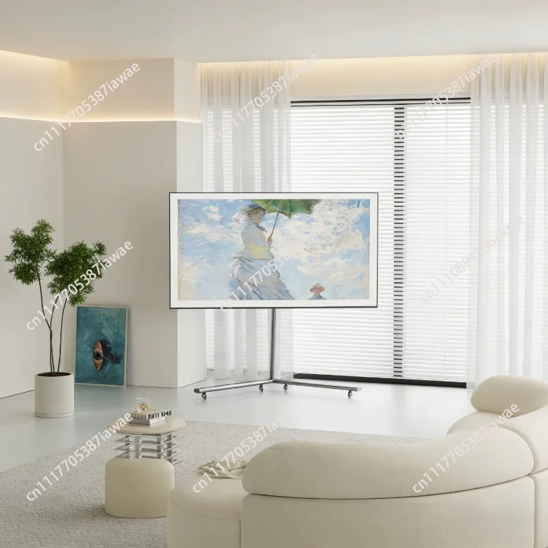 Soporte de TV Móvil de 55/65 Pulgadas, Soporte Vertical de Piso con Ruedas, Soporte Móvil para Sala de Estar y Dormitorio, Plateado, Compatible con 40-75