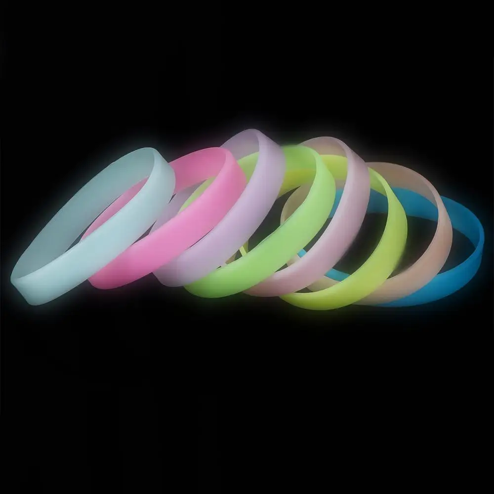 Hand Bands Cuff Bangle Flexible Bracelets Silicone Sweat Band Luminous Rubber Bracelets Sports Wristbands Fitness Wristband