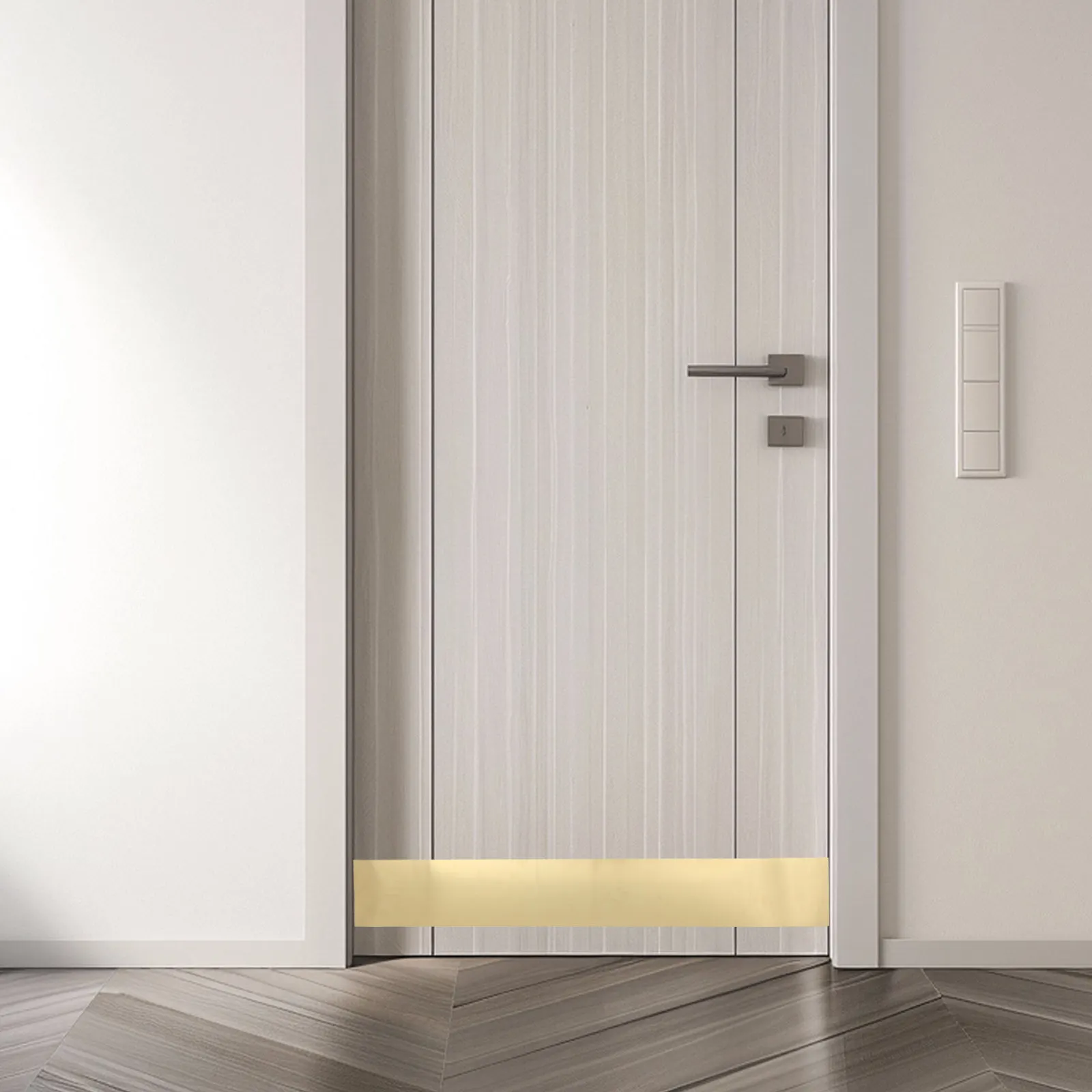Stainless Steel Door Kick Plate 1 Meter Self-Stick Brushed Metal Kickplates for Interior Exterior Doors Decorative Protective