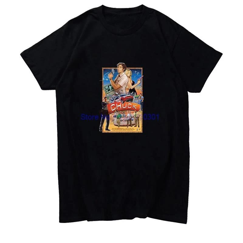 

Chuck Poster Movie Graphic T Shirts Cotton Short Sleeve T-Shirts Tees Tops Summer New Shirts And T-Shirts Mens Print T Shirt