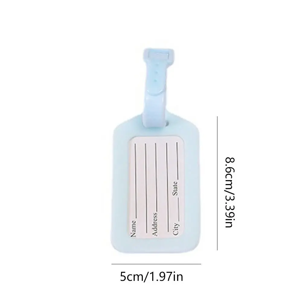 Простая цветная бирка для багажа Macaron, однотонная бирка из ПВХ для чемодана в самолете, информационная карта, форма багажа, посадочный проход для мужчин