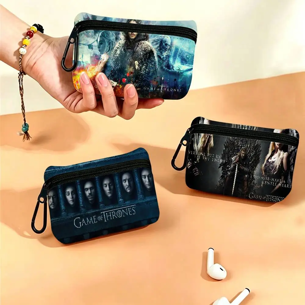 Film G-Game of T-Thrones Oxford Fabric Mini Coin Wallet Smooth Zipper Hanging Design Multi-use Small Storage Bag For Travel
