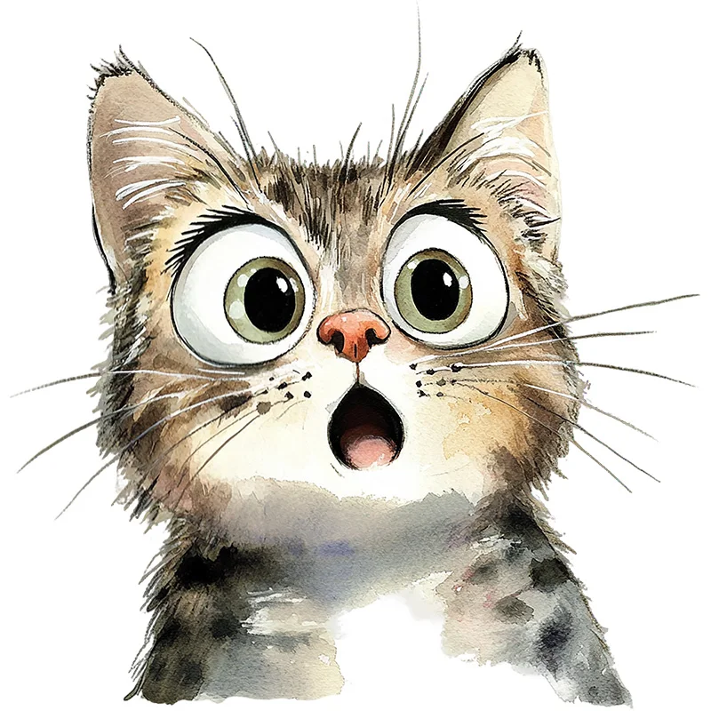 

T2309# Surprised Cat Toilet Stickers, Bright Bathroom for Home Decoration, Vinyl Decals, Art Wall Paper, Outdoor Indoor Use