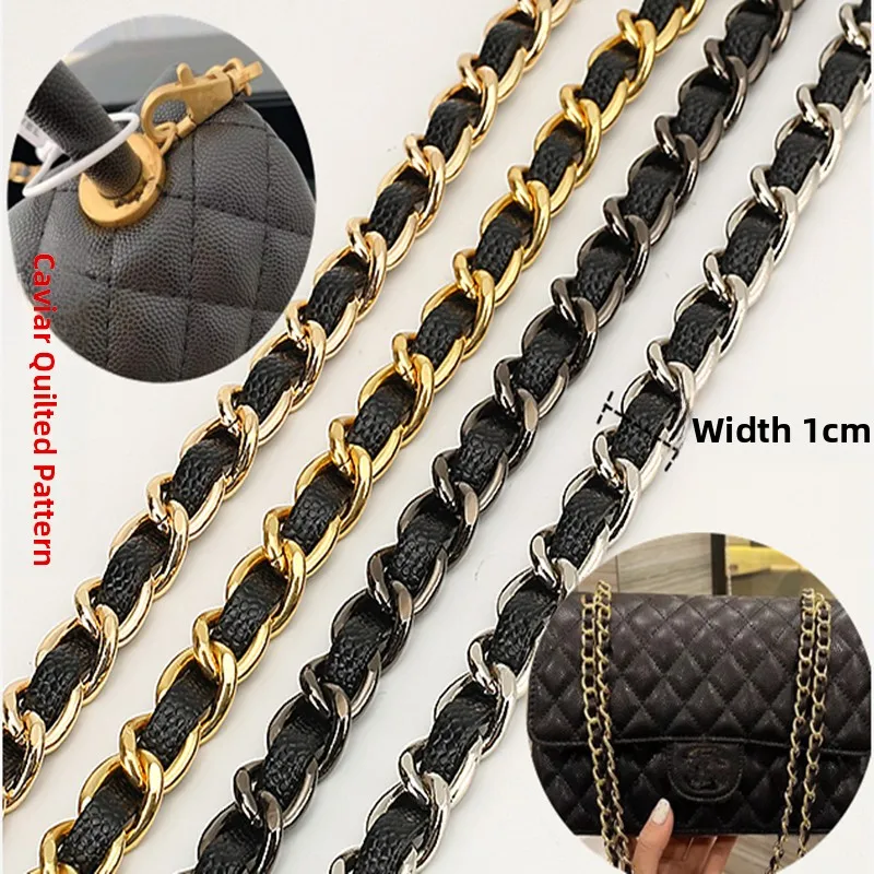 Small Fragrance Style CF Caviar Flip Cover Chain Handbag Metal Link Single Shoulder Slant Cross Ball Pattern Leather Chain Re...