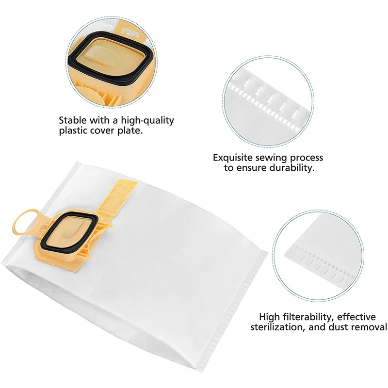 10 قطعة لأكياس المكنسة الكهربائية Kobold VK140 / 150 المتوافقة مع أكياس المكنسة الكهربائية Vorwerk Kobold VK140 VK150