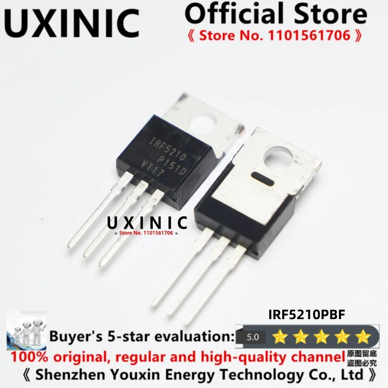 UXINIC 10pcs/LOT 100% New Imported OriginaI IRF5210PBF IRF5210 F5210 TO-220 Power MOS Tube 100V 40A