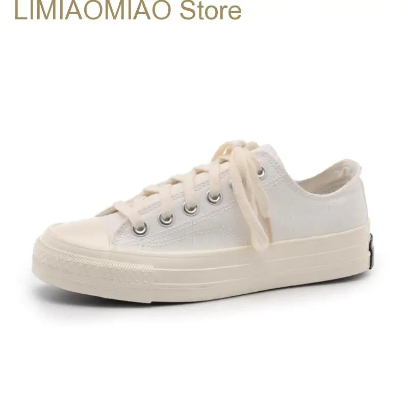 White Canvas Shoes Female Summer New Student Korean Harajuku Board Shoes Solid color comfortable