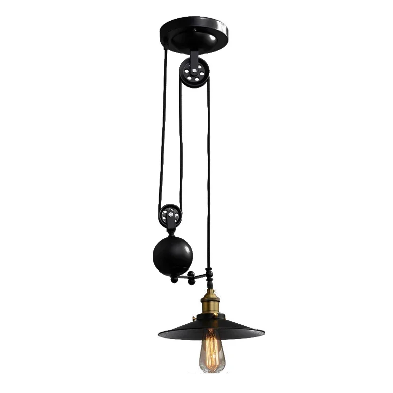 E27 Vintage Loft Retro Pendant Light 2/3 Heads Sconce Hanging Pulley Lamp Fixtures Restaurant Bar Home Decoration AC110-240V