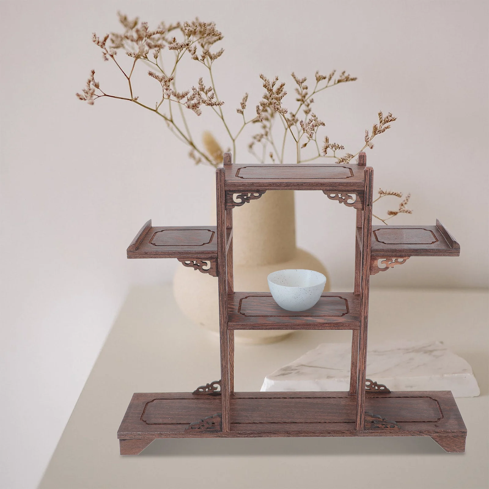 Espositore in legno con ali di pollo Scaffale per curiosità Scaffale per decorazioni per la casa Porta libri vintage Armadietto multifunzionale in legno