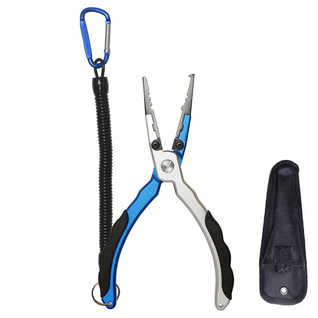 

Dobeli Rubber Plastic Anti Slip Handle Road Clamp Outdoor Multifunctional Hook Remover Line Cutter Luminium Alloy Fishing Pliers