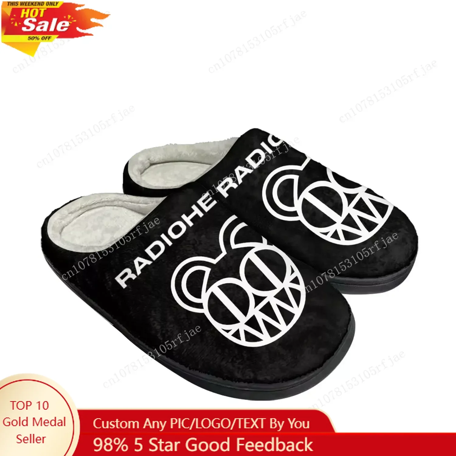 

Radiohead Rock Band Home Cotton Custom Slippers Mens Womens Sandals Plush Bedroom Casual Keep Warm Shoes Thermal Slipper Black