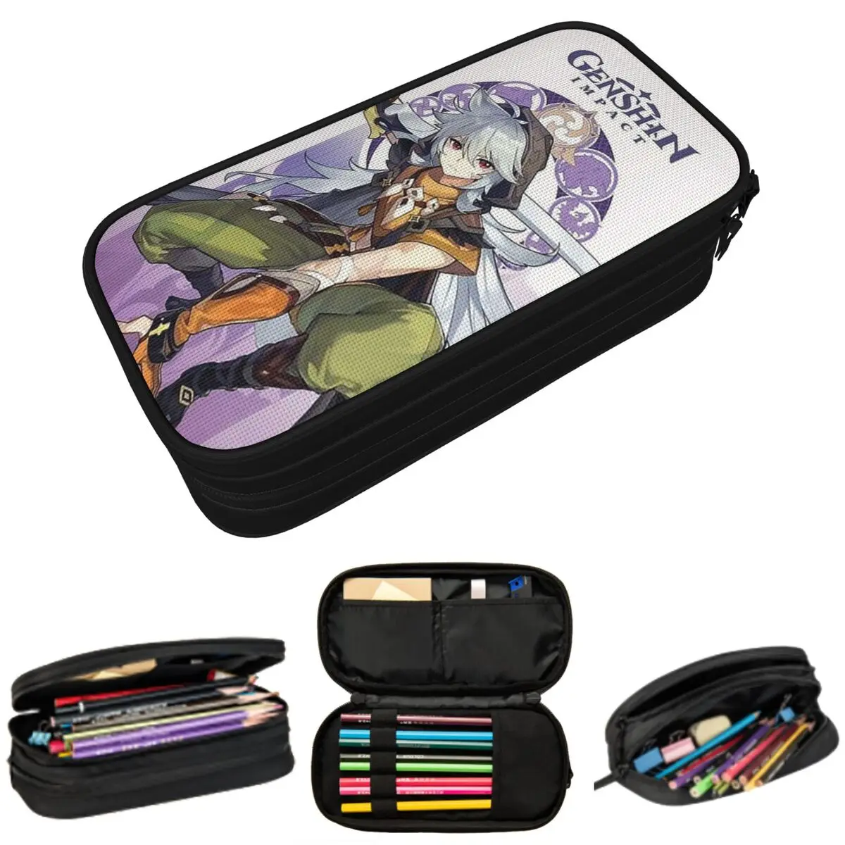 Razor Game Genshin Impact Anime Federmäppchen für Schüler, Schule, Stiftbox, Bleistiftbeutel, Schreibwaren, Stifthalter, Tasche