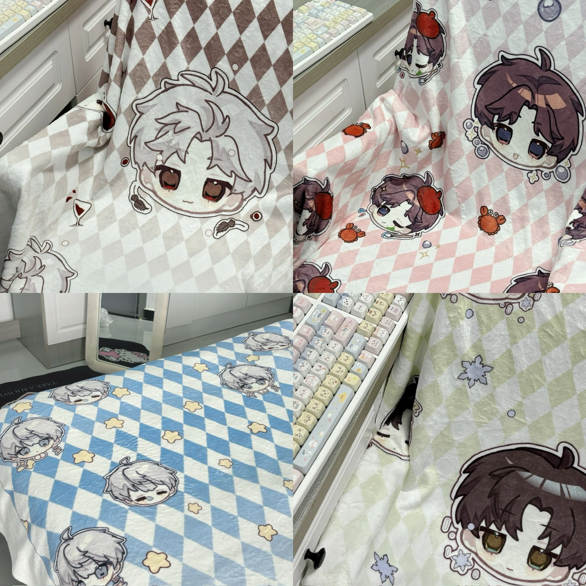 

Anime Love and Deepspace Xavier Sylus Zayne Rafayel Cosplay Mascot Stuffed Woollen Blankets Fluffy Flannel Blanket Ornament Gift