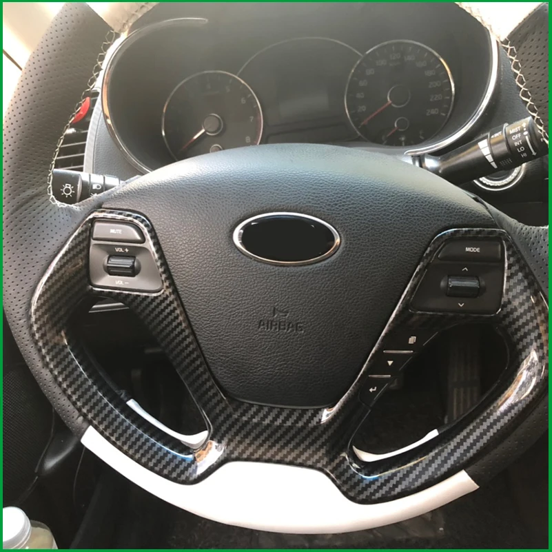 

Car Styling For KIA Ceed 2013 2014 2015 Steering Wheel Button Cover Sticker Trim Decorative Strip Auto Parts Accessories