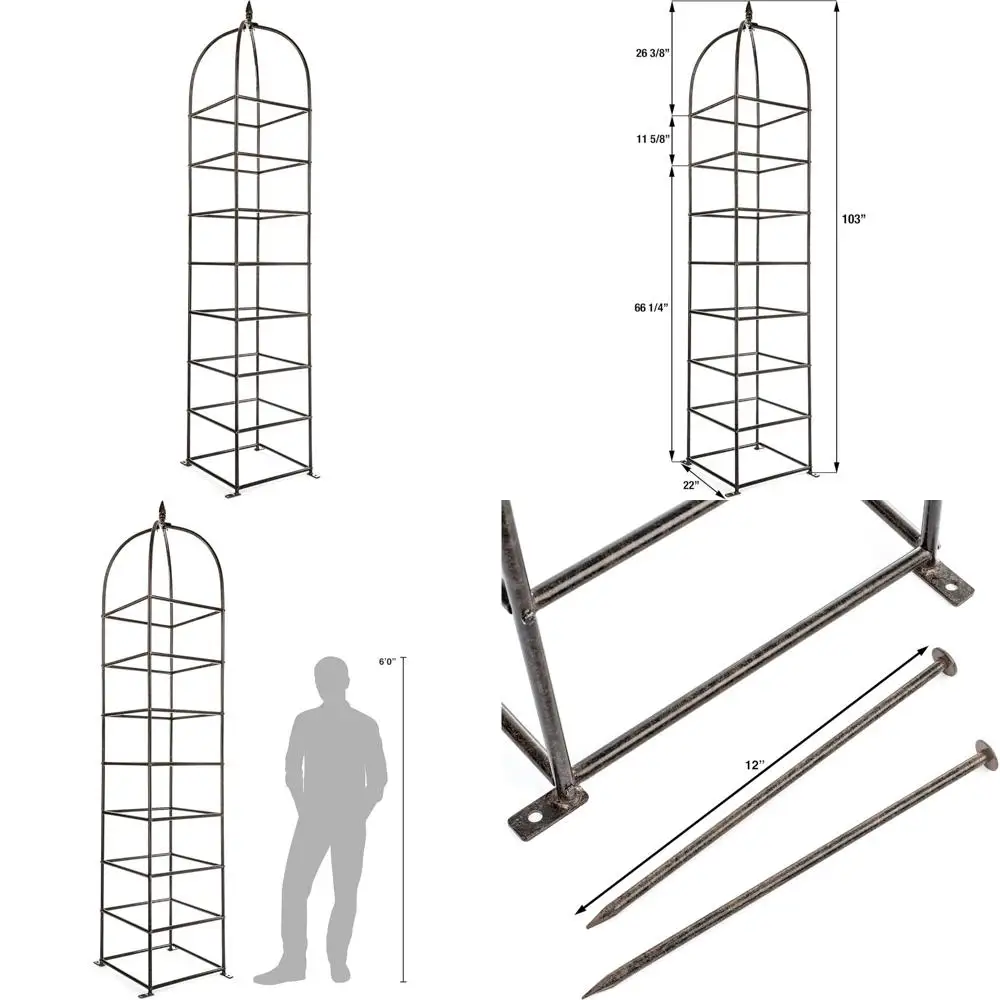

Устойчивый к атмосферным воздействиям металлический обелиск для вьющихся растений - большая вертикальная решетка для двора и сада