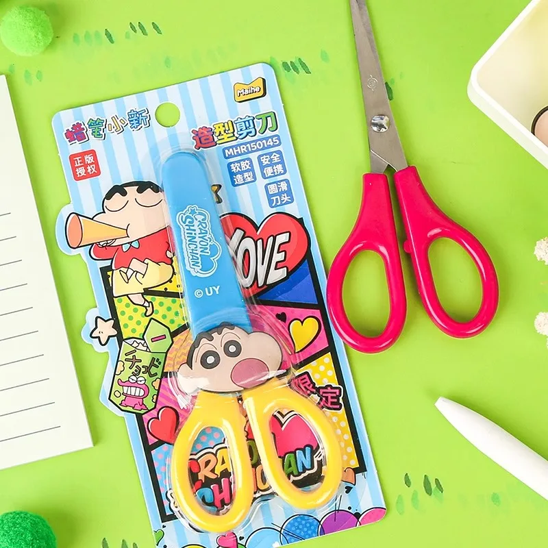 الكرتون أنيمي تلوين شين تشان السلامة القرطاسية مقص الطالب دليل مقص طالب لوازم الفتيات هدية عيد ميلاد اللعب