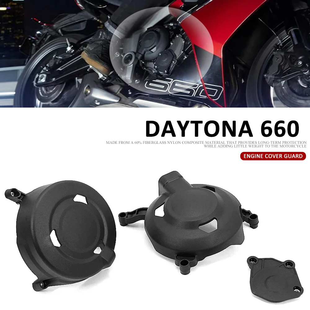 

New Motorcycle Accessories Left and right Engine Protective Cover Black For Daytona660 DAYTONA 660 Daytona 660 2024