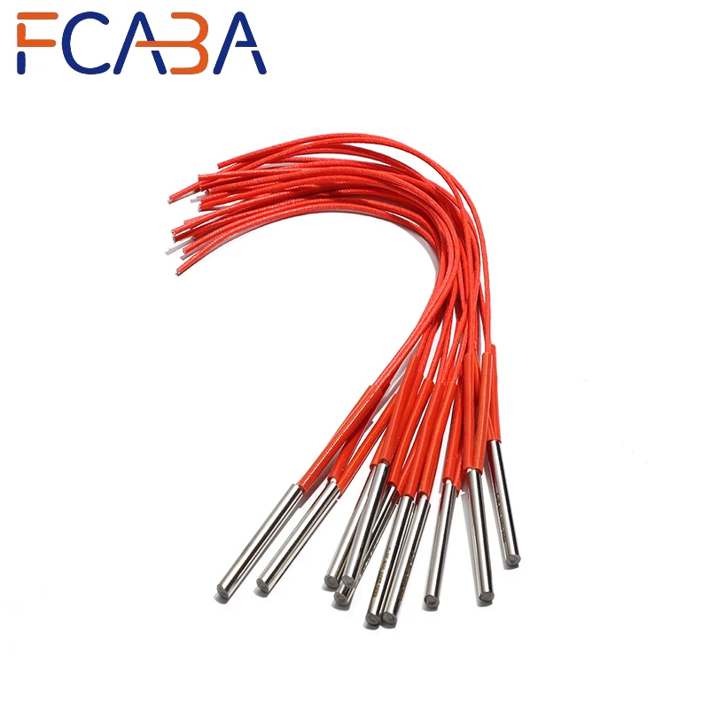 FCABA 2pcs 10mm x 150mm Heating Element Mould Wired Cartridge Heater AC 220V 110V 380V 300W