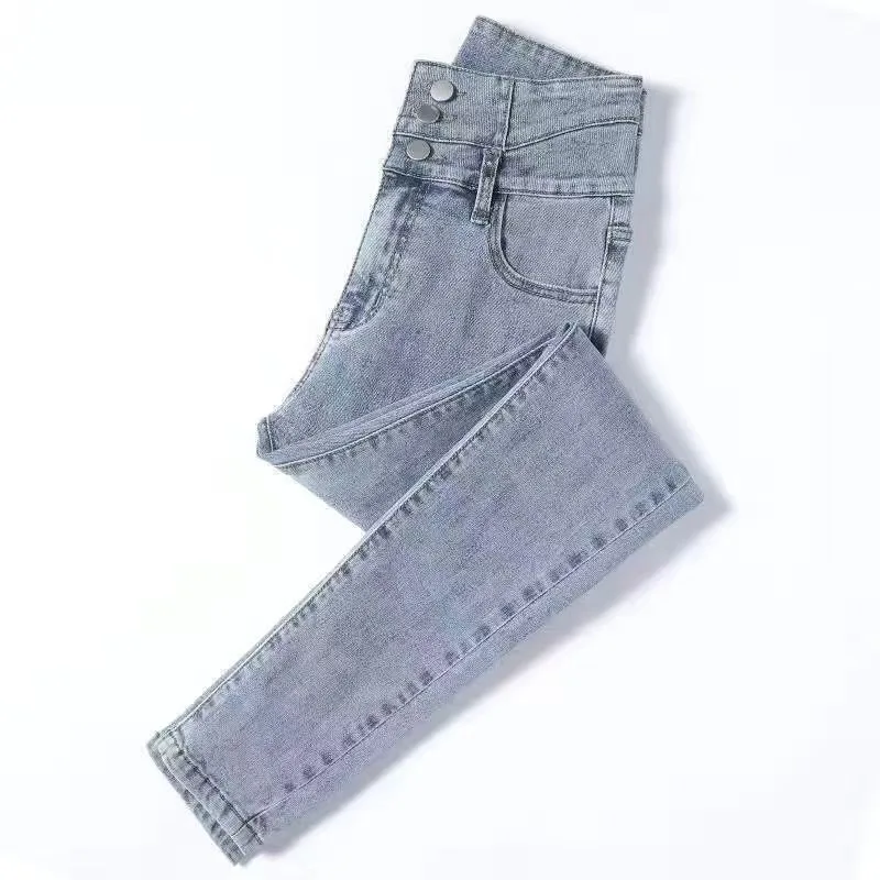 2023 New High Waist Vintage Jeans for Women Spring Autumn Winter Slim Versatile Slim Casual Pencil Elastic Tight Slim-fit Pants