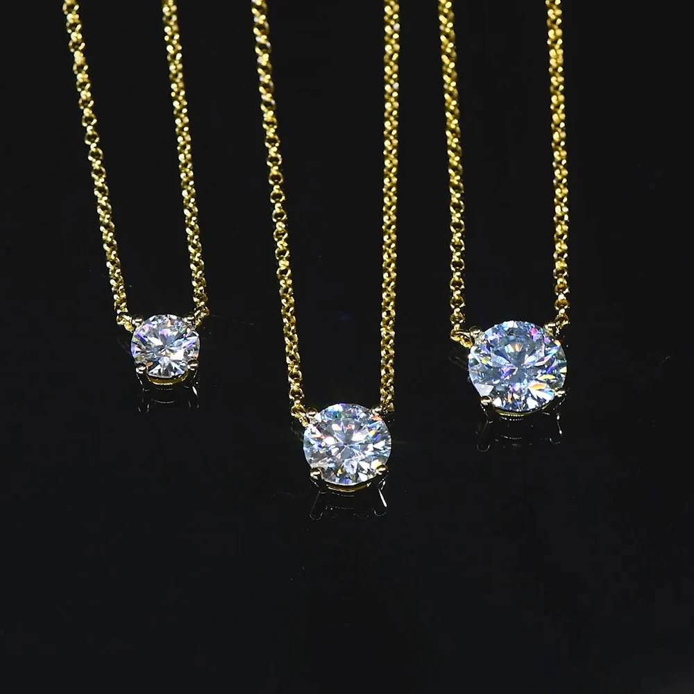 Vonkende 1CT 2CT 3CT D VVS1 Moissanite hanger Solitaire ketting dames 100% echt zilver 925 ketting met gecertificeerd sieraden cadeau