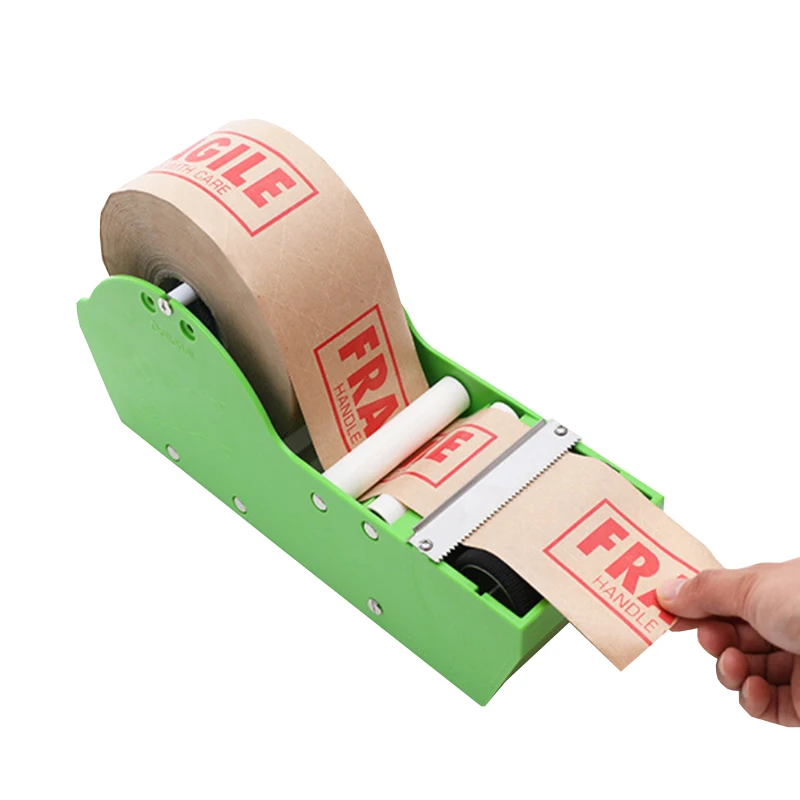 Water Activated Gummed Kraft Paper Tape Packaging Dispenser Green Kraft Paper Tape Cutter Carton Sealing Office Supplies