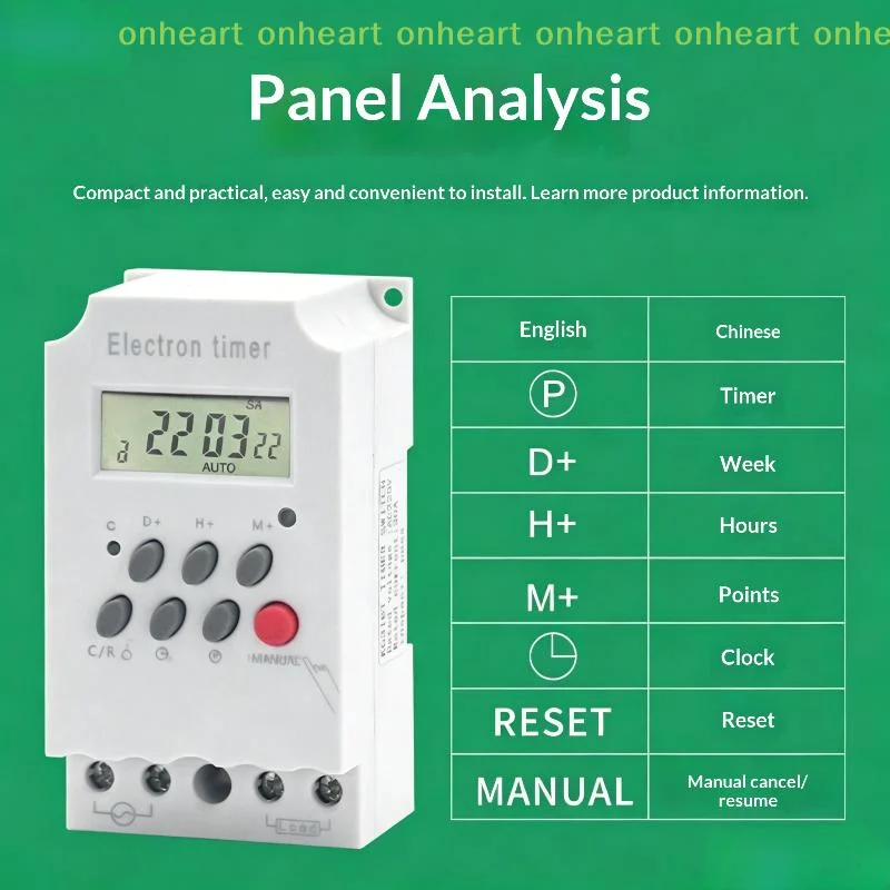 [C]Digital Timer Switch 16 ON/OFF Second Setting 30A 220V 7-Day Weekly Relay for Garage Door Timing Control Use