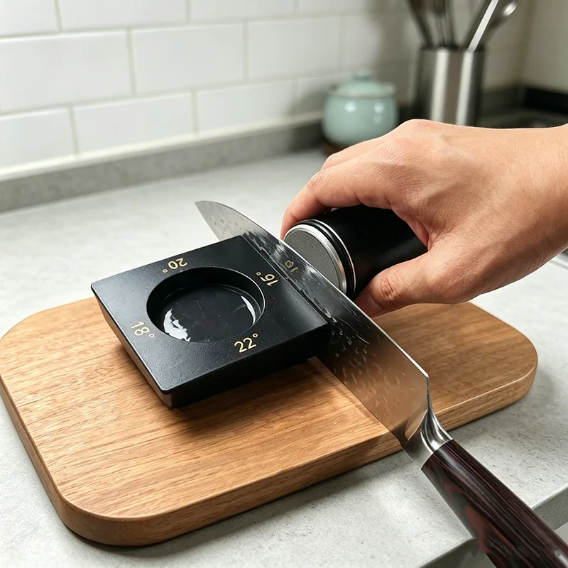 Rolling Knife Sharpener Multi-Angle Knife Sharpening Tool for Kitchen Knives - Kit Offers 15 18 20 22 Degree Sharpening Setting