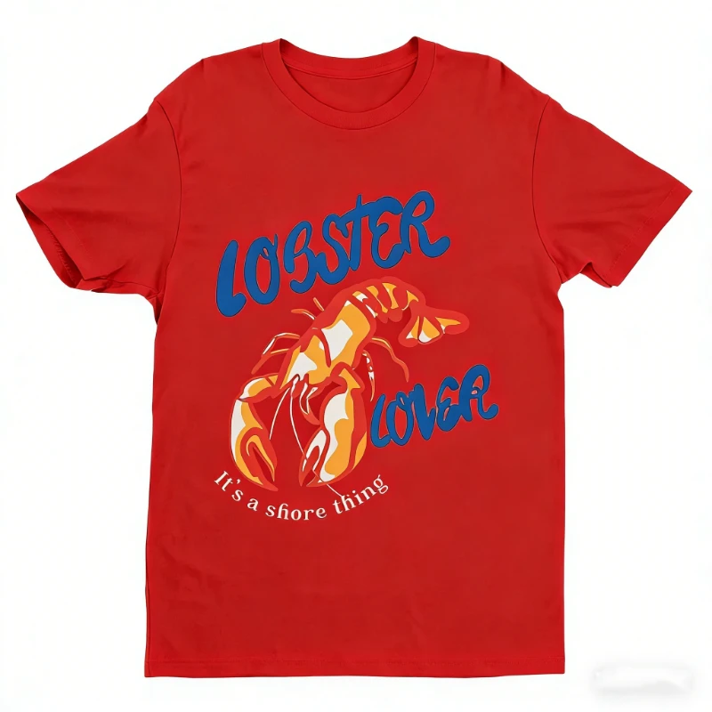 Camicia Lobster La Dolce Vita Maglietta estetica pescatore Aragosta costiera Oceano Camicie in cotone da donna T-shirt a maniche corte regolari