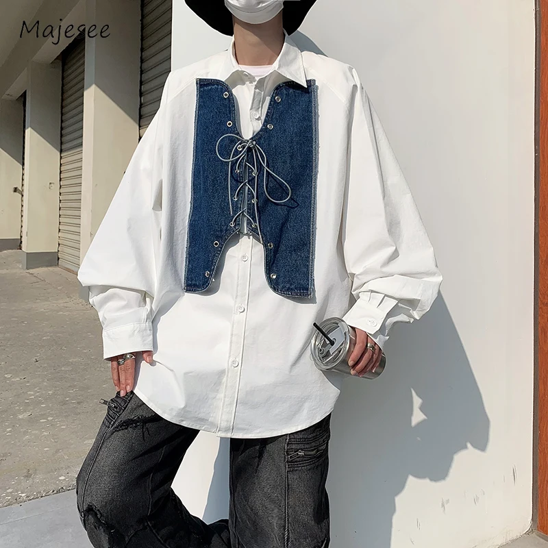 

Jackets for Men Casual Spliced Streetwear Handsome Spring Baggy Daily All-match Japanese Style Youthful Teenagers Fashion Solid