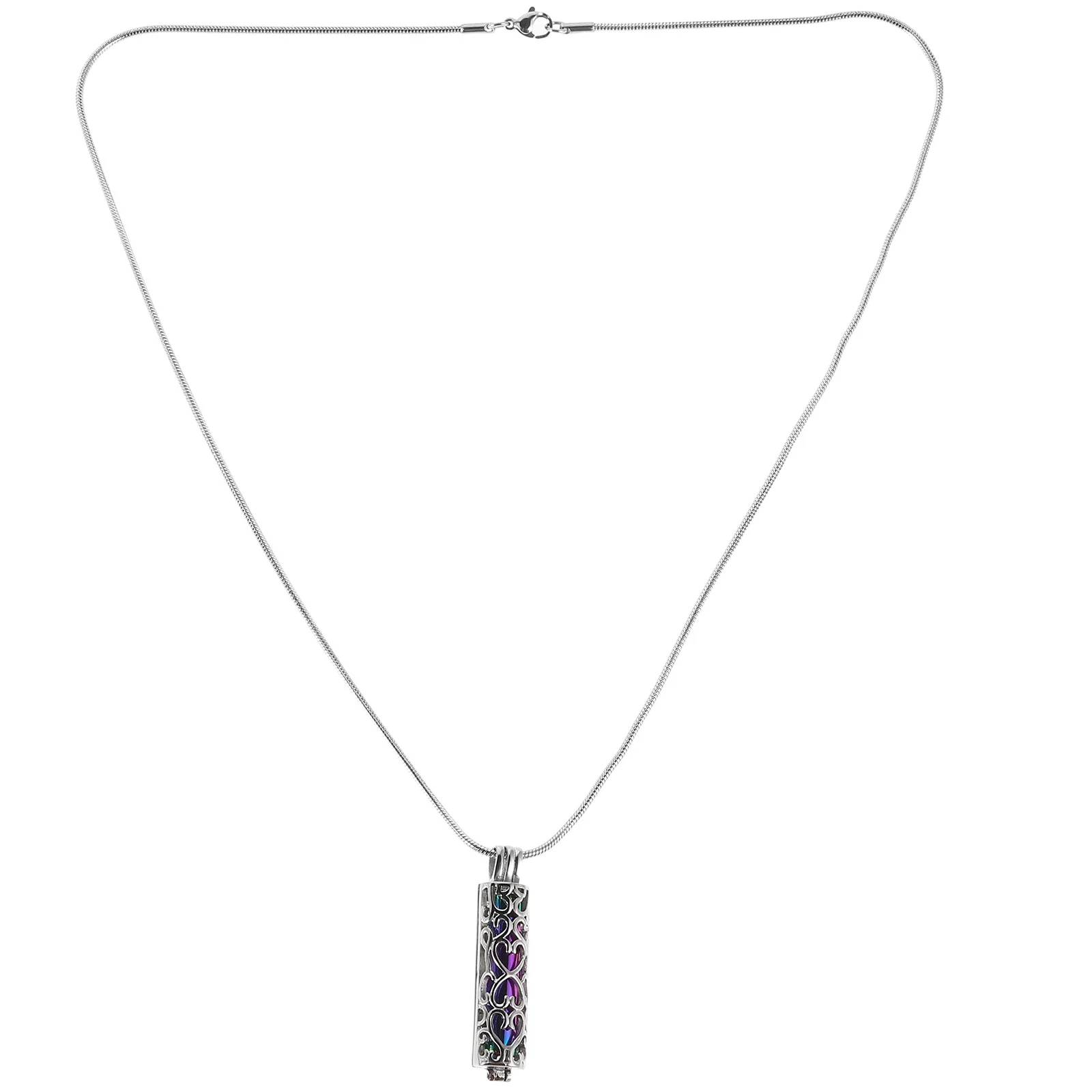 

Dog Ashes Keepsake Cremation Urn Pendant Charm Necklace Jewelry for Silver Cylinder