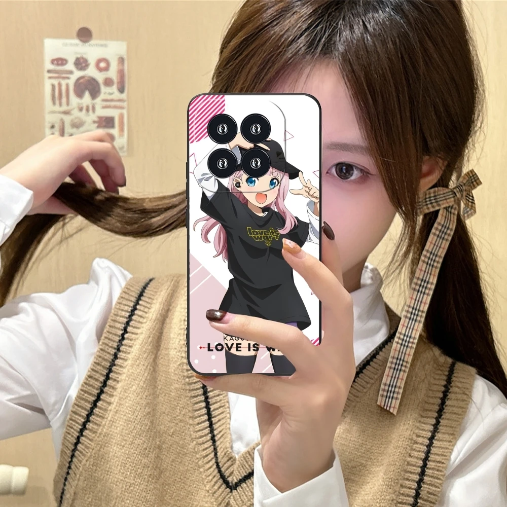 Kaguya Sama Chika Mobile Cell Phone Case for Xiaomi 14 13 12 11 10 9 T Ultra Lite Pro S SE X 5G Black Soft Phone Cover Shell