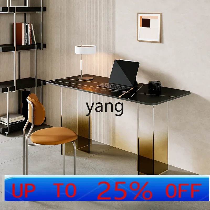 lmm Acrylic Stone Plate Computer Desk Small Apartment Home Suspension Office Study Table Simple Long Desk