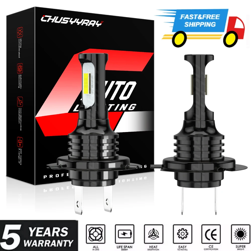 

2x Canbus H7 LED Headlight Bulbs Kits 12V 6000K 100000LM 500% Super Bright White 50000 Hours Fanless 1:1 Same Size Plug & Play