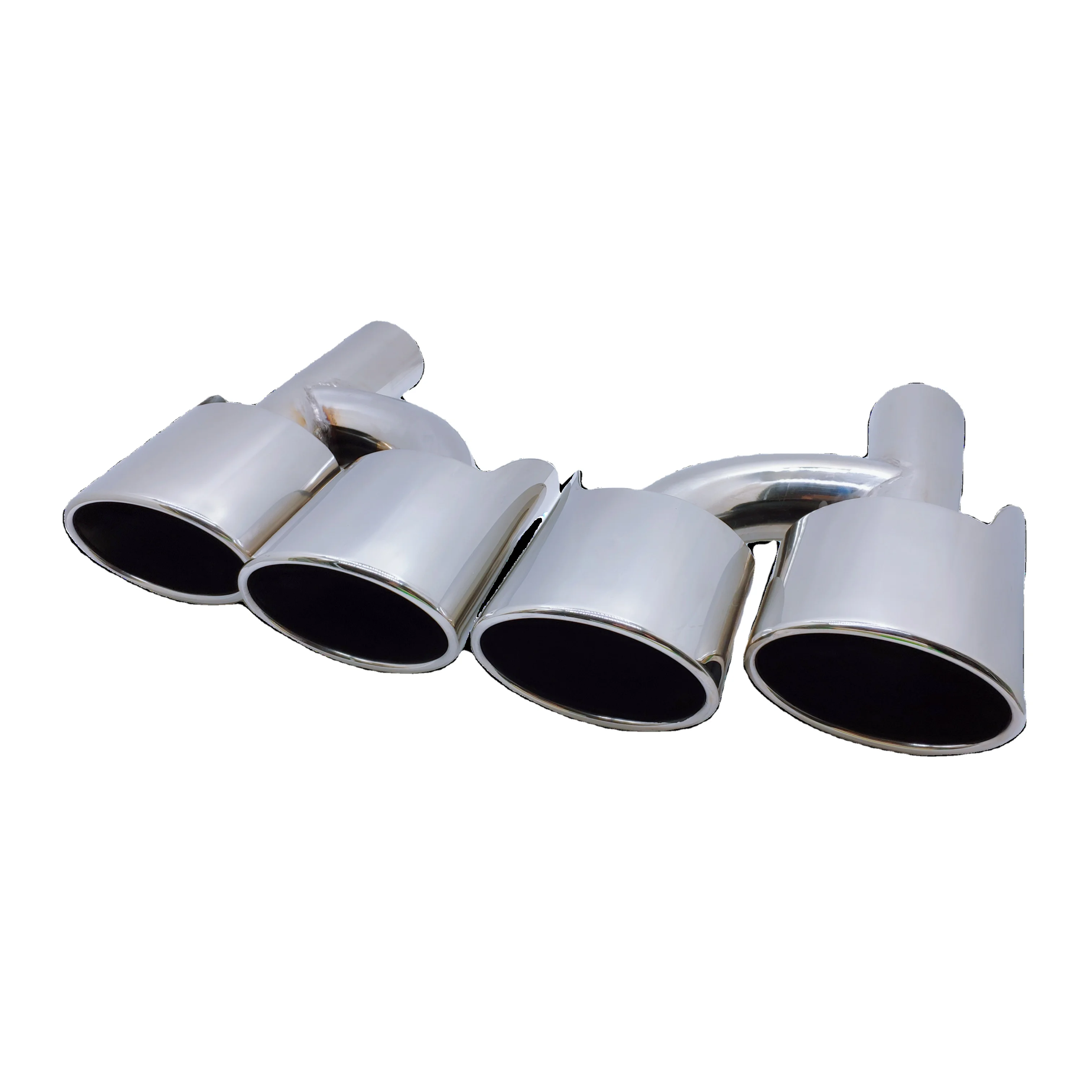 

Dual Outlets Muffler Exhaust Pipe Tip for Mercedes Benz Car Mirror Polished 304 Stainless Steel 1.5mm Thickness