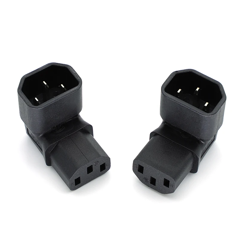 10A 3Pin IEC Connector Down UP 90 Angled IEC 320 C14 Male to C13 Female Power Adapter AC Plug for LCD LED wall Mount TV