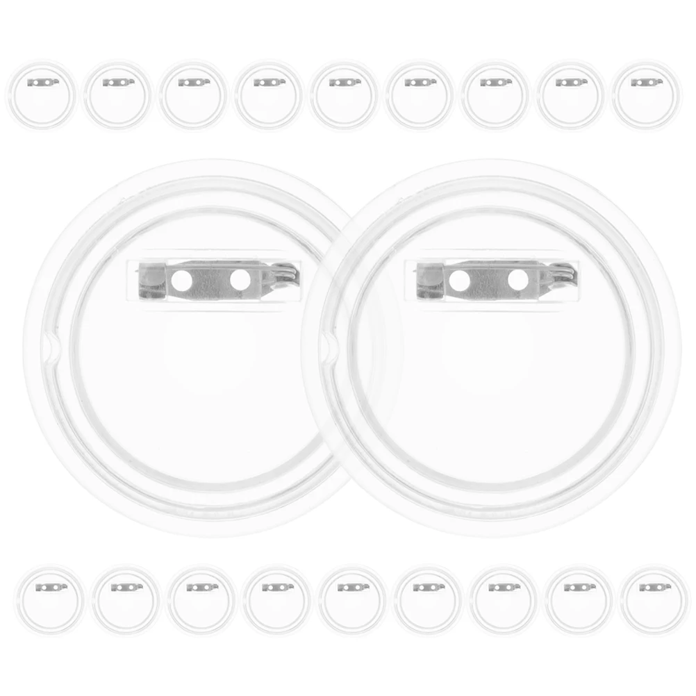 

20Pcs Acrylic Photo Buttons Simple Badge Craft Making Supplies Clear Button Pins