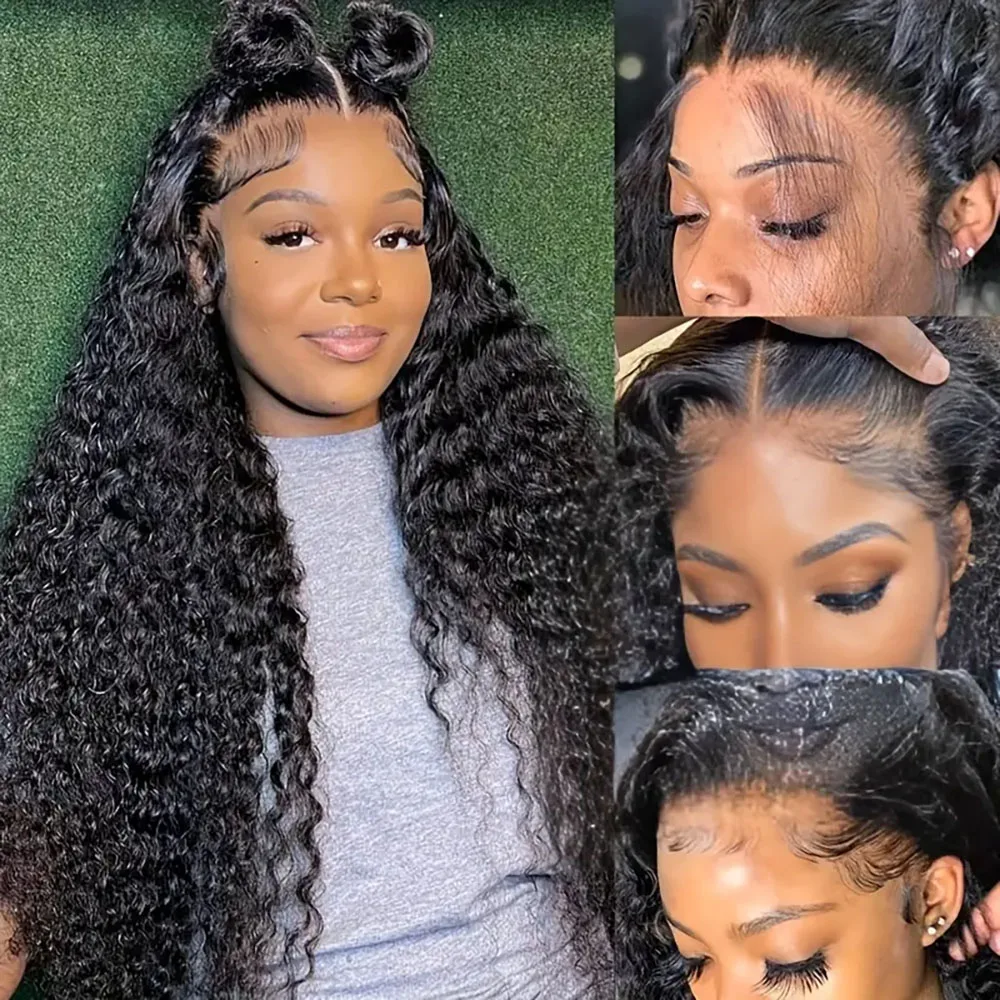 موجة المياه شعر بشري أسود طبيعي الباروكات للنساء 200% الكثافة 13x4 الدانتيل الجبهة الباروكات قبل قطعها شعر الطفل حولها