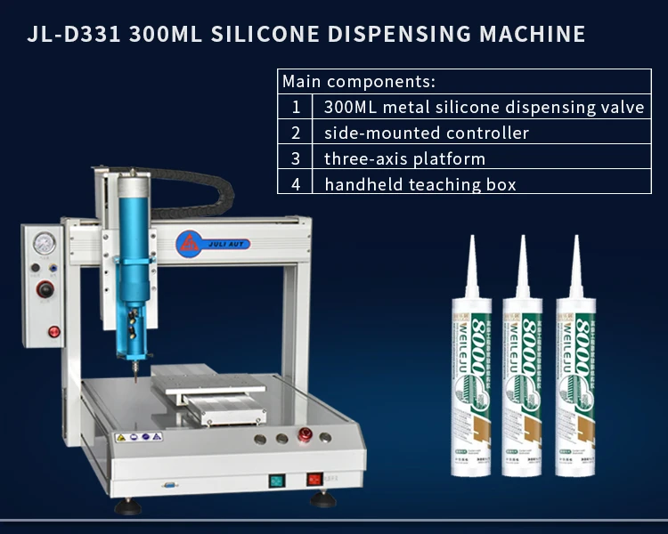 Automatic desktop three-axis high-speed 330ML silicone dispensing machine, two dispensing machine