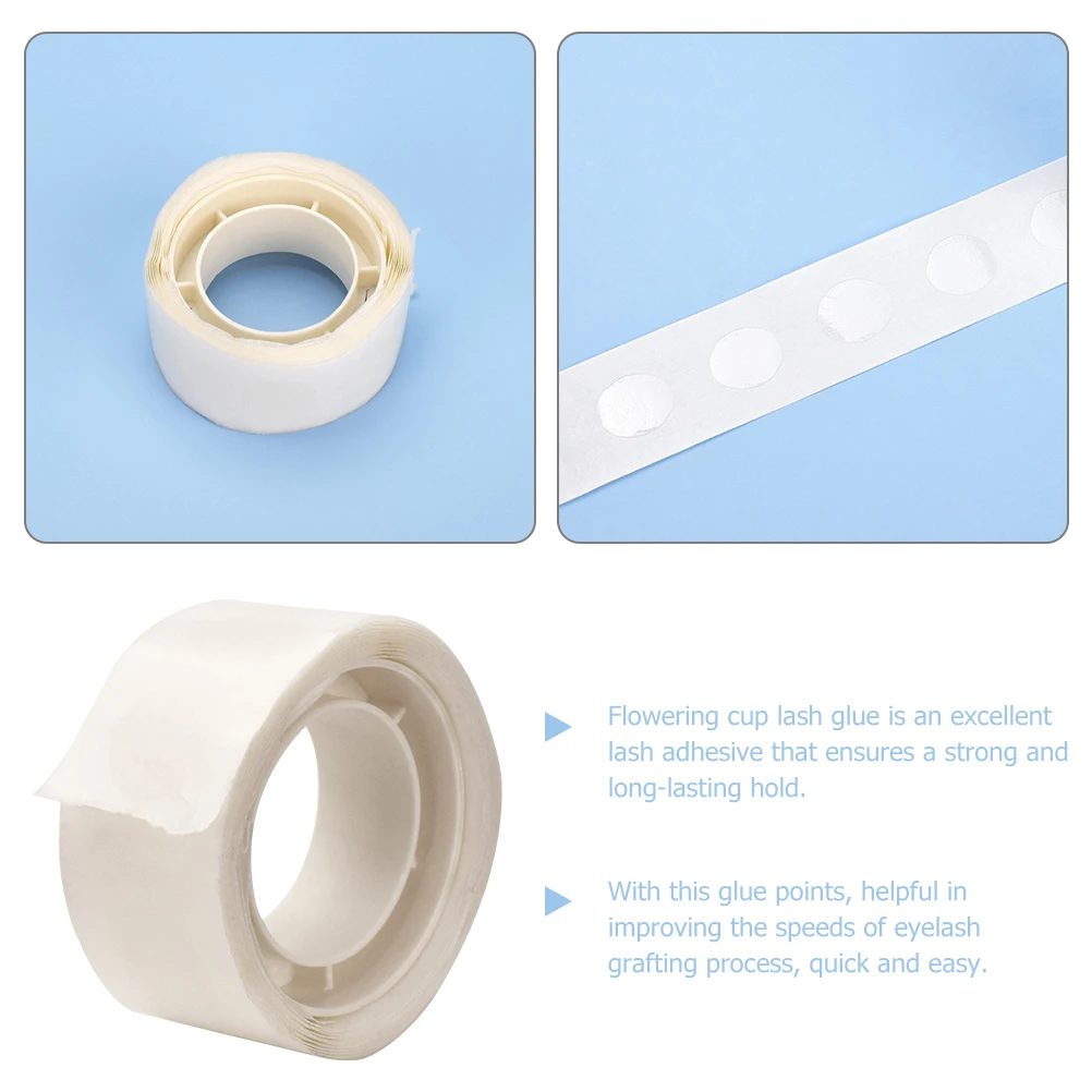 

100 Pieces Lash Glue Eyelash Extension Tape Flowering Cup Adhesive Points Plastic Holder Sticker Grafting Supplies