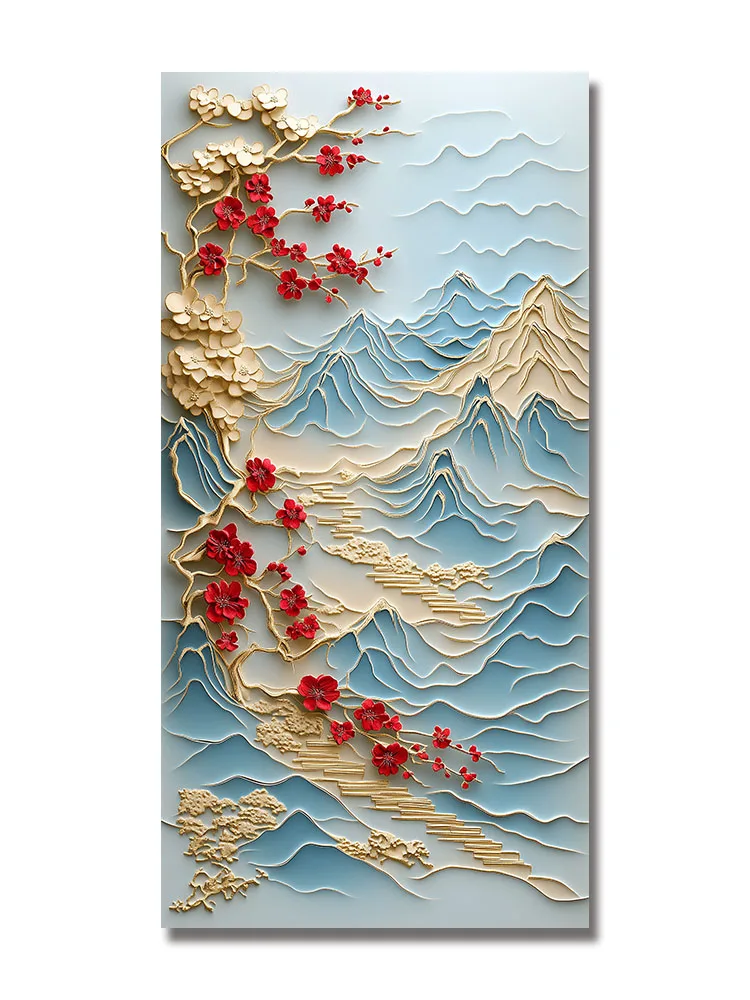 Natural scenery koi canvas print decorative painting simple wall art painting room decoration living room bedroom lover gift