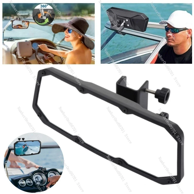 Boat Rear View Mirror Marine Accessories For Jet Ski Yacht  Wide Angle Adjustable  Mirror Waterproof Safety Gear