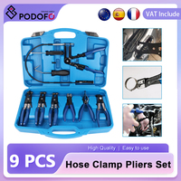 Podofo 9Pcs Auto Hose Clamp Ring fold Set Flexible Wire Wire Bend Bend Type Remover ill water screen Car Repairing Auto Tool ﻿