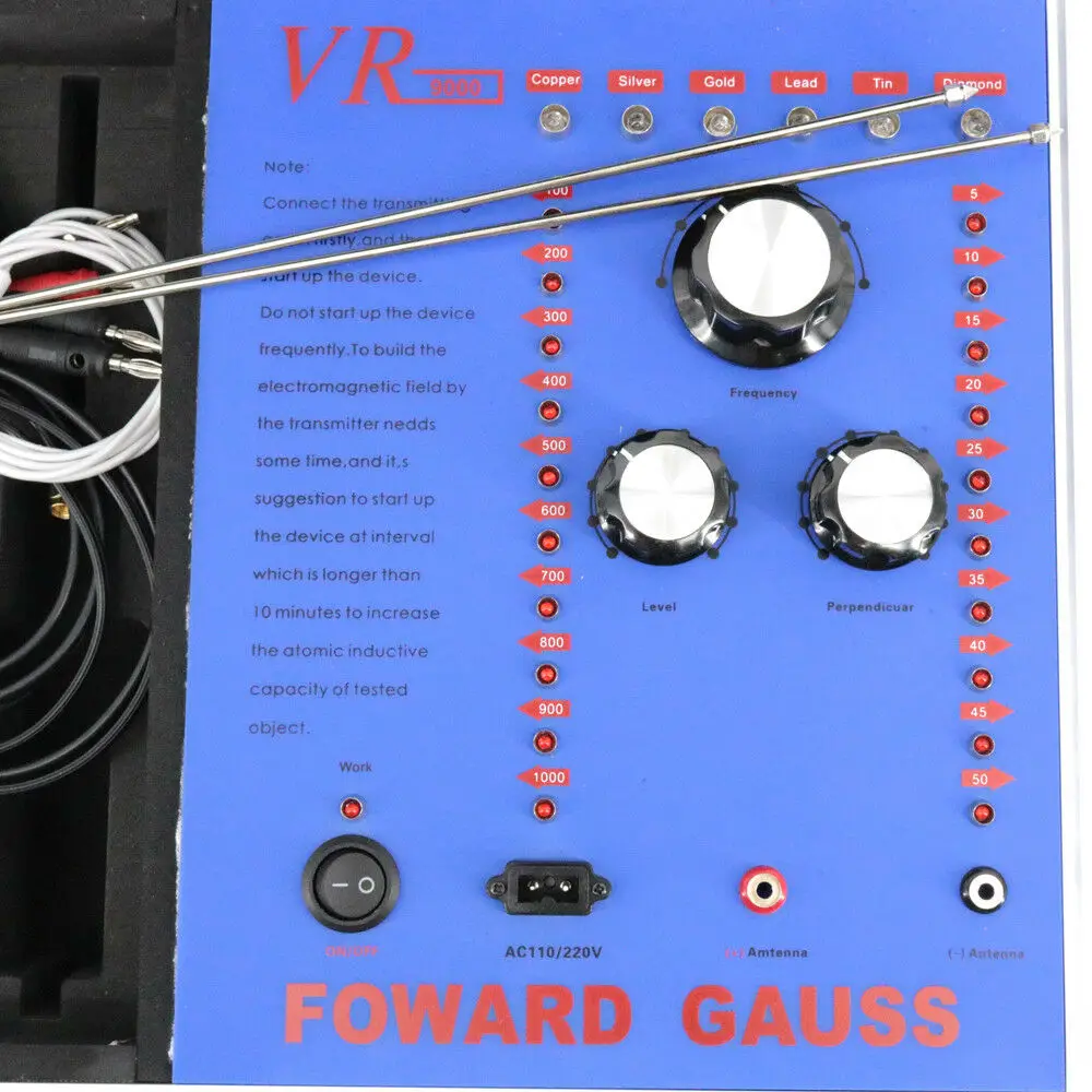 New VR9000 FOWARD GAUSS Underground Metal Detector VR-9000 Long Range Gold Silver Copper Diamond Gold Diamond Finder
